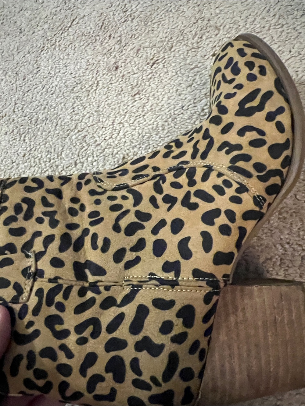 Carlos Santana Leopard Print Ankle Boots - Tan and Black - Picture 11 of 13